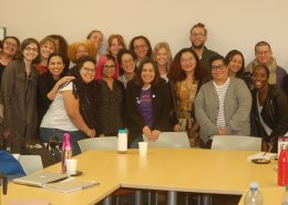 UCLA graduate students with Dr. Sara Ahmed (purple shirt, center) following a seminar which Ahmed led at UCLA on February 13, 2018.