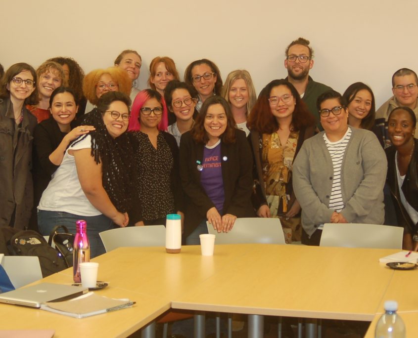 UCLA graduate students with Dr. Sara Ahmed (purple shirt, center) following a seminar which Ahmed led at UCLA on February 13, 2018.